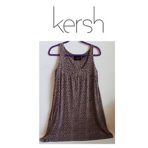 Kersh Animal print Dress w/pockets-L-Brown/Tan